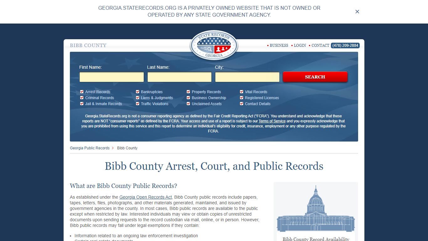 Bibb County Arrest, Court, and Public Records